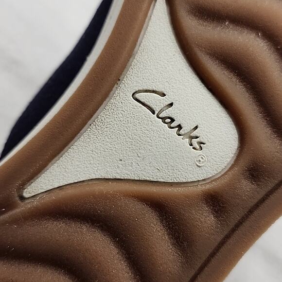 CLARKS BREEZE SHORE MULES DENIM BLUE LADIES SIZE 10 GUC - Picture 16 of 16